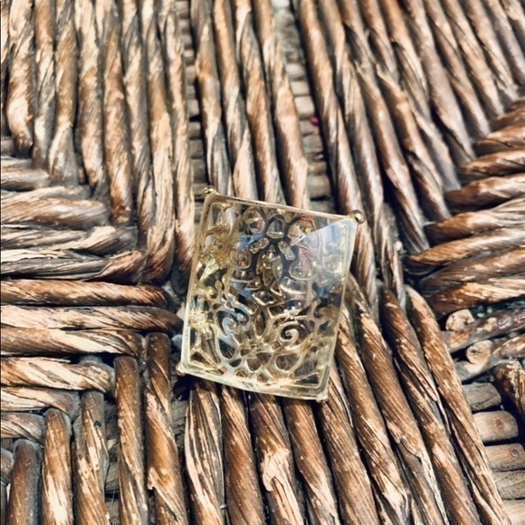 Coach Filigree Ring Clear Faceted Lucite ✨Approx 6 - Picture 5 of 13